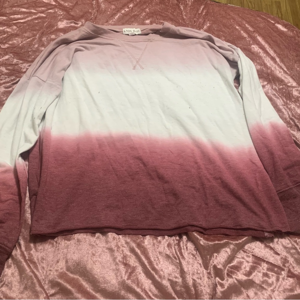 Women’s large long sleeves purple ombré long sleeve t-shirt
